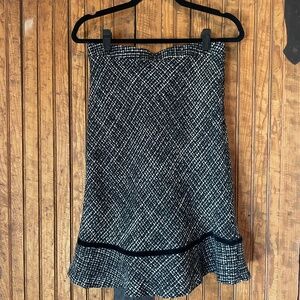 Gap Wool Blend Tweed Flared Skirt with Velvet Trim and Lined - Size 4